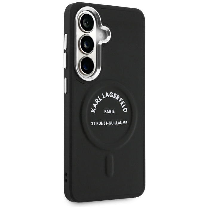 Karl Lagerfeld Embossed Ring RSG Logo MagSafe Case for Samsung Galaxy S26+ - Black
