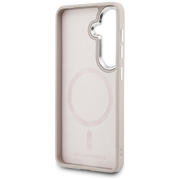 Karl Lagerfeld Embossed Ring RSG Logo MagSafe Case for Samsung Galaxy S26+ - Pink