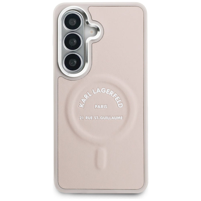 Karl Lagerfeld Embossed Ring RSG Logo MagSafe Case for Samsung Galaxy S26+ - Pink