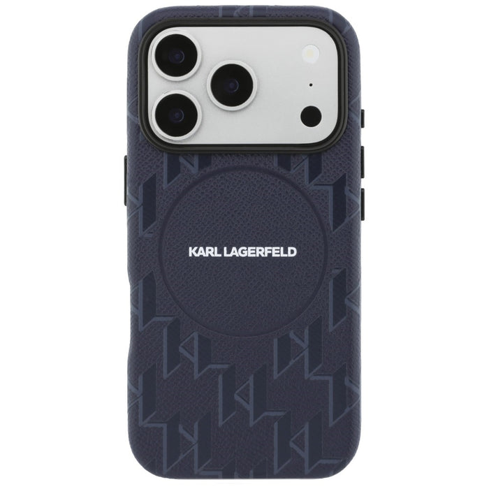 Karl Lagerfeld Monogram Logo MagSafe Case for iPhone 17 Pro Max - Blue