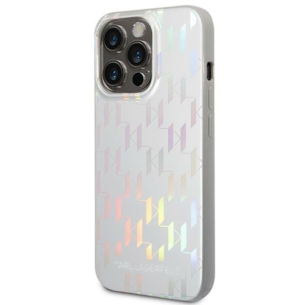 Karl Lagerfeld Karl Lagerfeld Monogram Iridescent case for iPhone 14 Pro - silver
