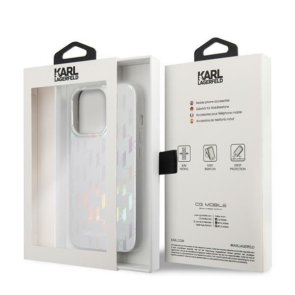 Karl Lagerfeld Karl Lagerfeld Monogram Iridescent case for iPhone 14 Pro - silver