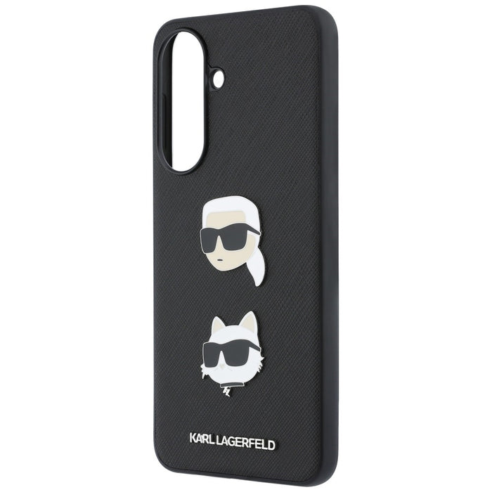 Karl Lagerfeld Case with Karl&Choupette Heads Pins&Logo for Samsung Galaxy A57 5G - Black