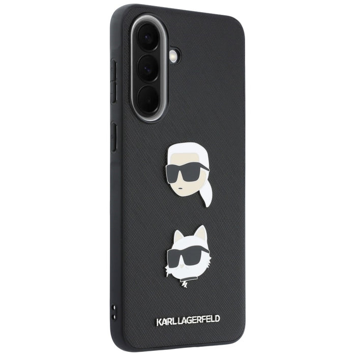 Karl Lagerfeld Case with Karl&Choupette Heads Pins&Logo for Samsung Galaxy A57 5G - Black