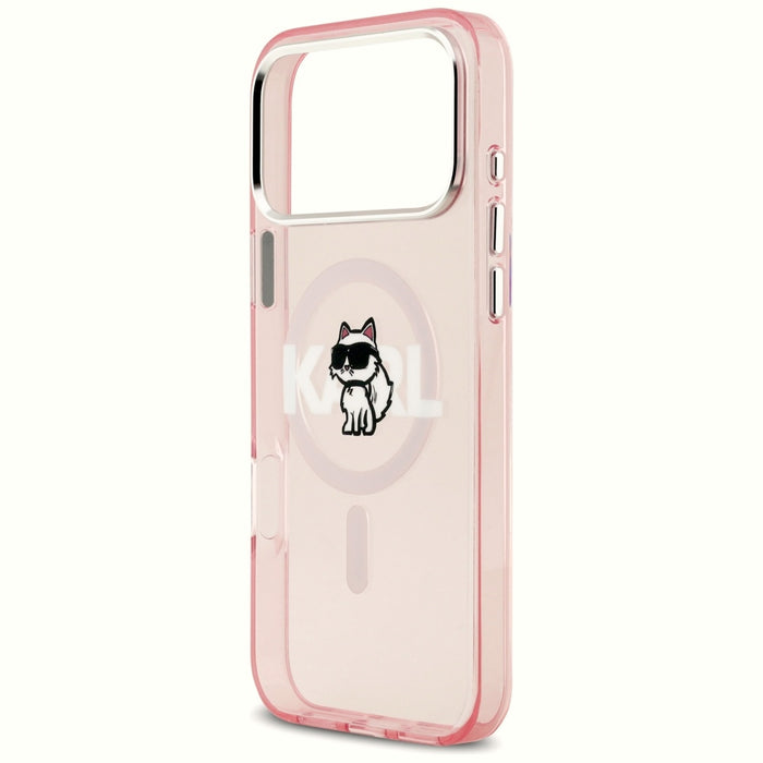 Karl Lagerfeld IML Choupette Sketch Logo MagSafe Case for iPhone 17 Pro Max - Pink