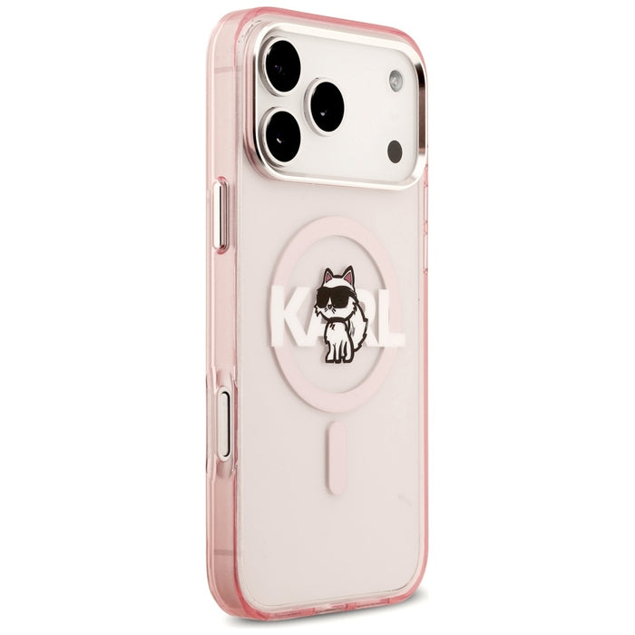 Karl Lagerfeld IML Choupette Sketch Logo MagSafe Case for iPhone 17 Pro Max - Pink