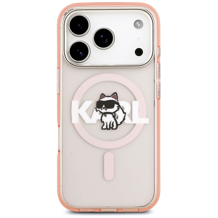 Karl Lagerfeld IML Choupette Sketch Logo MagSafe Case for iPhone 17 Pro - Pink