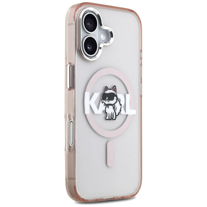 Karl Lagerfeld IML Choupette Sketch Logo MagSafe iPhone 17 Case - Pink