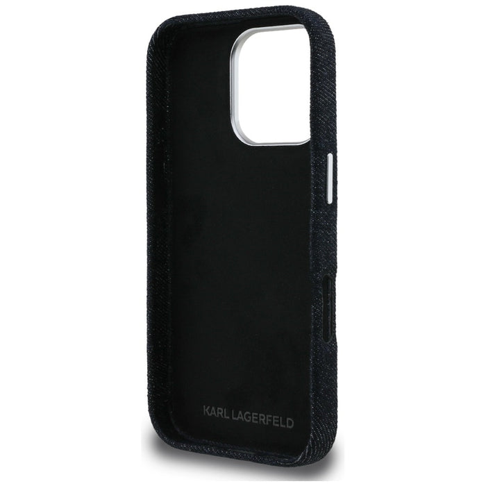 Karl Lagerfeld FW Jeans Signature Logo iPhone 16 Pro Max Case - Black