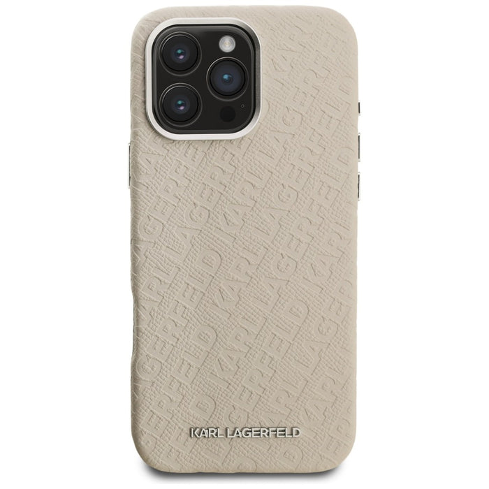 Karl Lagerfeld FW Stamped Karl MagSafe Case for iPhone 16 Pro Max - Beige