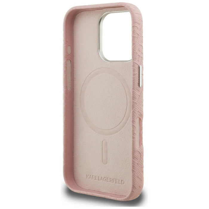 Karl Lagerfeld FW Stamped Karl MagSafe Case for iPhone 16 Pro Max - Pink