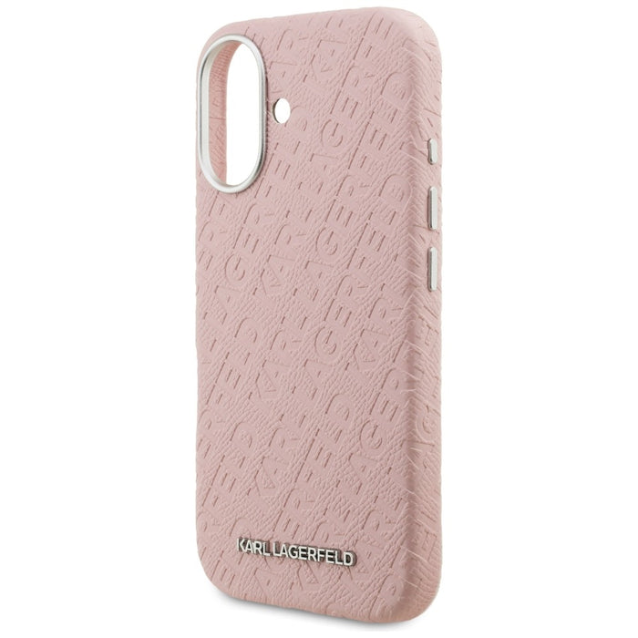 Karl Lagerfeld FW Stamped Karl MagSafe iPhone 16 Case - Pink