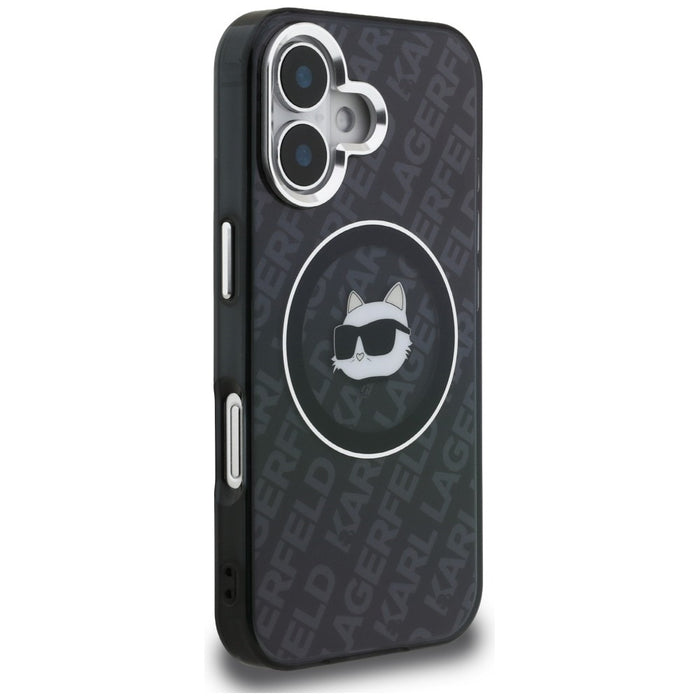 Karl Lagerfeld IML Choupette Head Logo MagSafe Case for iPhone 16 - Black