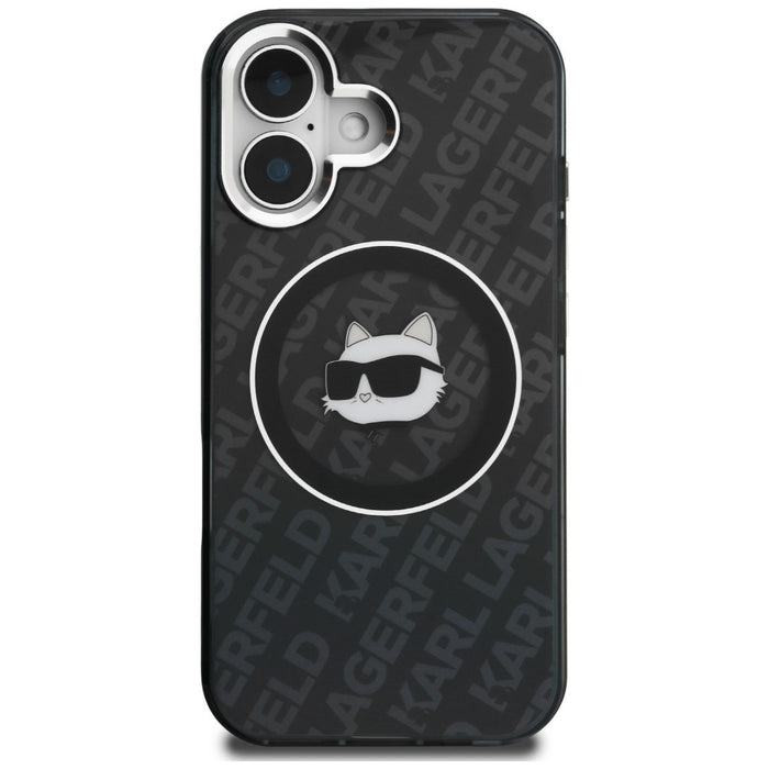 Karl Lagerfeld IML Choupette Head Logo MagSafe Case for iPhone 16 - Black
