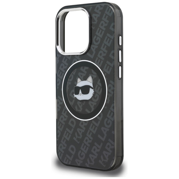 Karl Lagerfeld IML Choupette Head Logo MagSafe Case for iPhone 16 Pro Max - Black