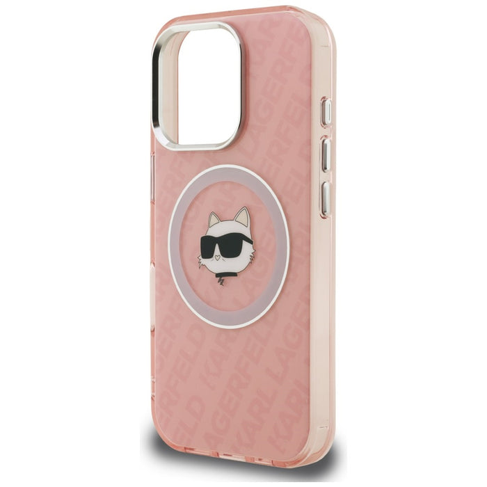 Karl Lagerfeld IML Choupette Head Logo MagSafe Case for iPhone 16 Pro Max - Pink