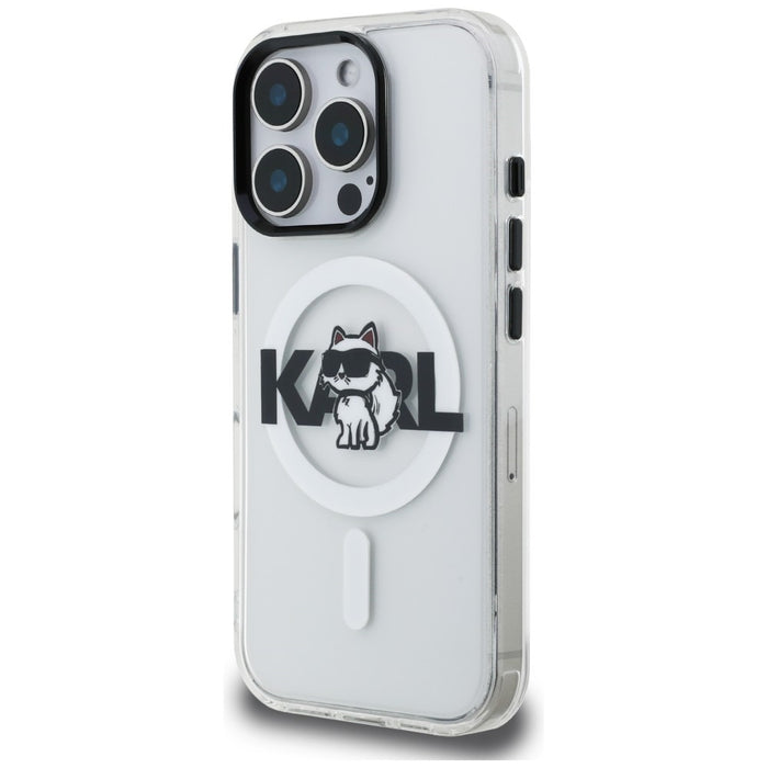 Karl Lagerfeld IML Choupette Sketch Logo MagSafe Case for iPhone 16 Pro Max - Clear
