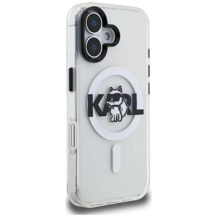 Karl Lagerfeld IML Choupette Sketch Logo MagSafe iPhone 16 Case - Clear