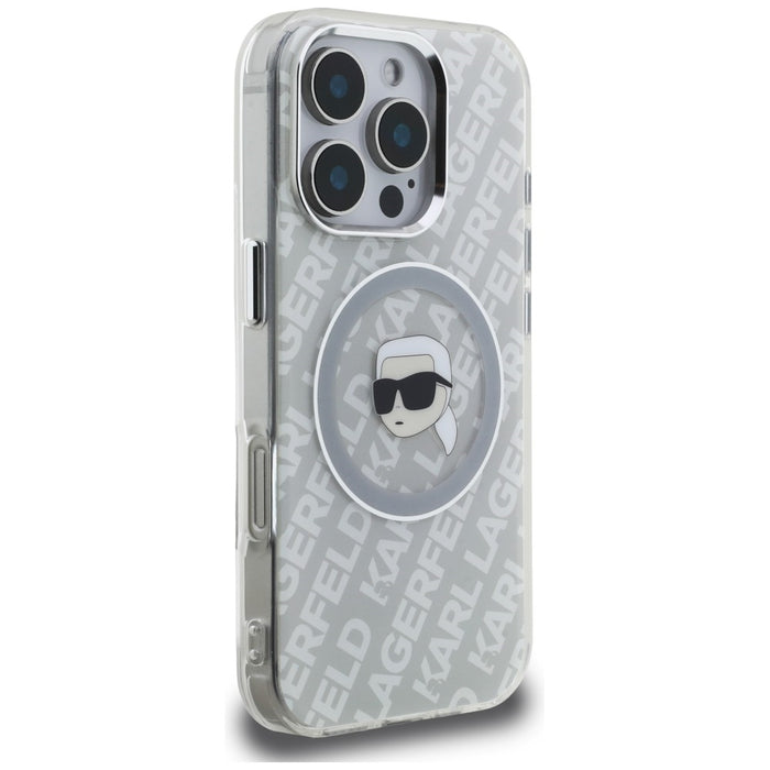 Karl Lagerfeld IML Karl Head Logo MagSafe Case for iPhone 16 Pro Max - Gray