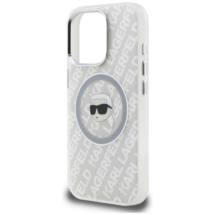 Karl Lagerfeld IML Karl Head Logo MagSafe Case for iPhone 16 Pro - Gray