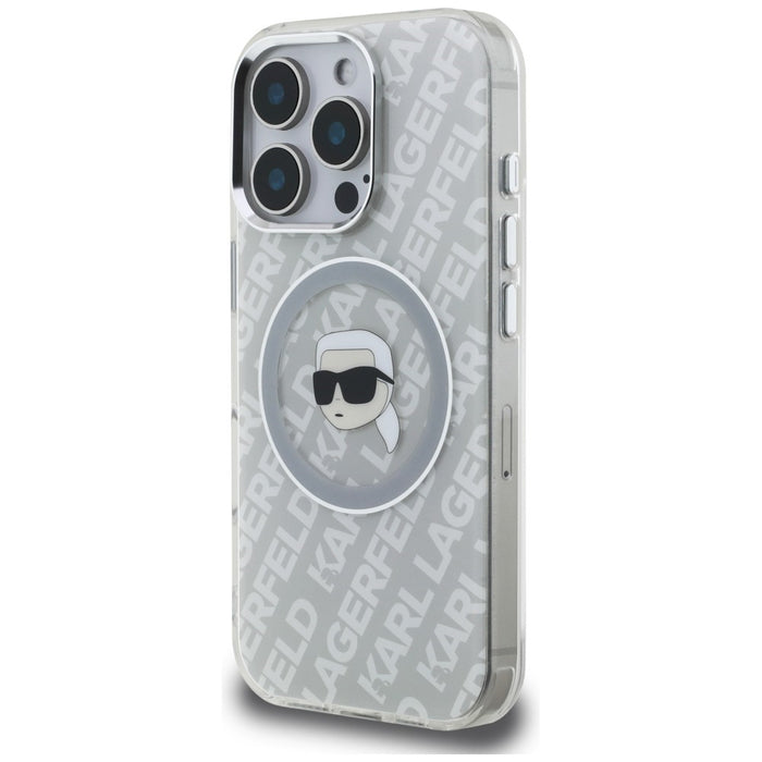 Karl Lagerfeld IML Karl Head Logo MagSafe Case for iPhone 16 Pro - Gray