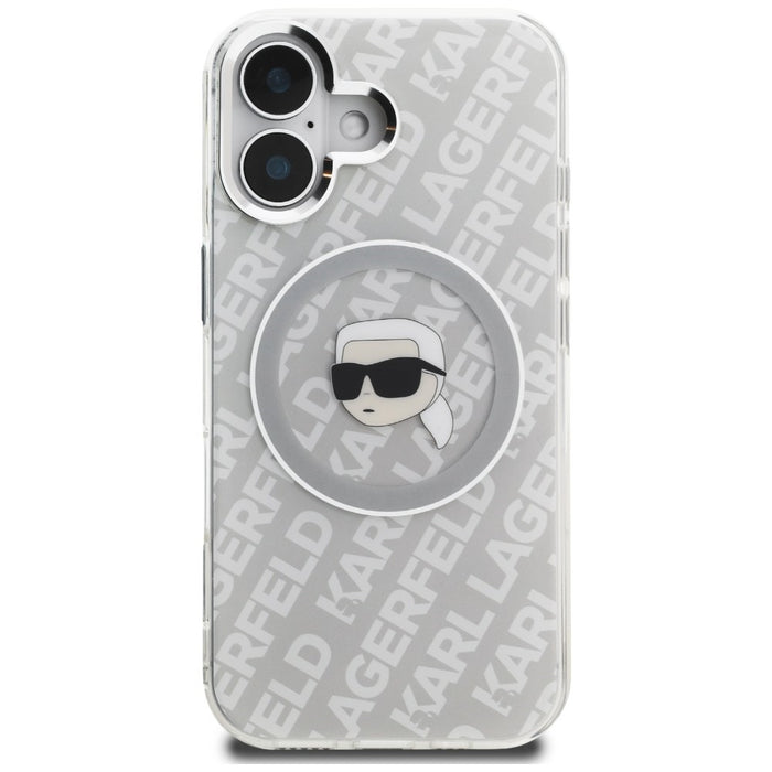 Karl Lagerfeld IML Karl Head Logo MagSafe Case for iPhone 16 - Gray