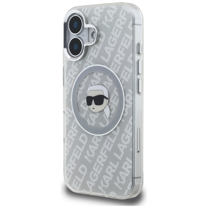 Karl Lagerfeld IML Karl Head Logo MagSafe Case for iPhone 16 - Gray