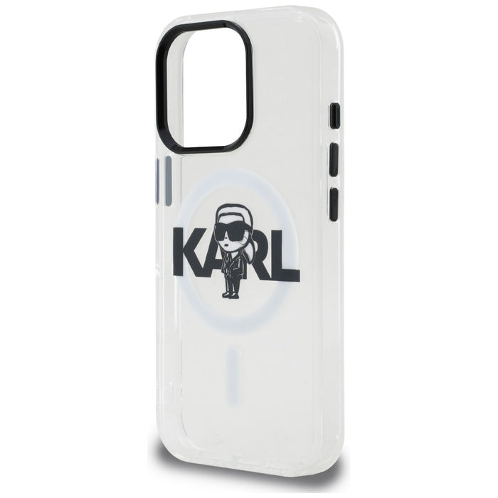 Karl Lagerfeld IML Karl Sketch Logo MagSafe Case for iPhone 16 Pro Max - Clear