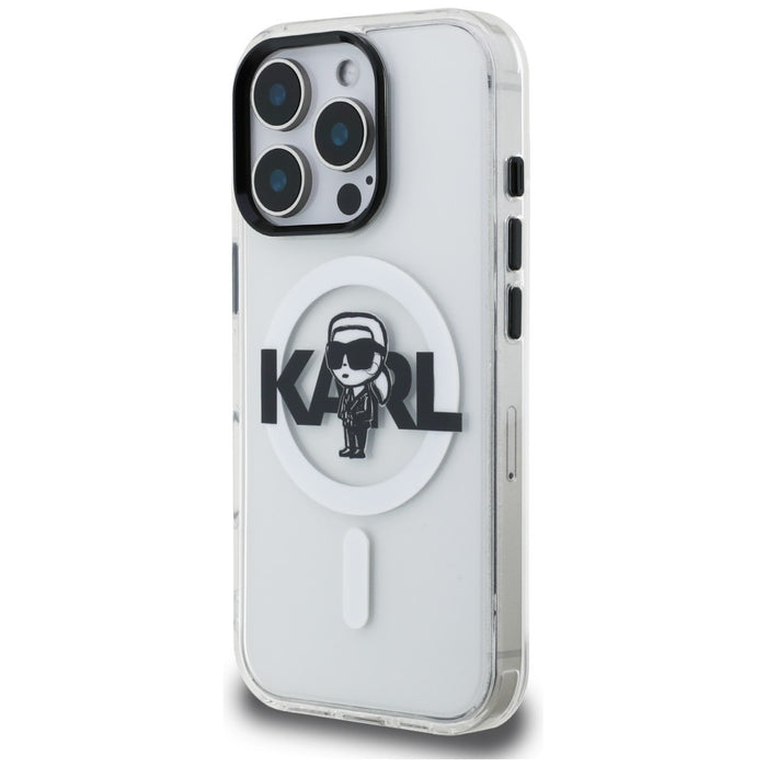 Karl Lagerfeld IML Karl Sketch Logo MagSafe Case for iPhone 16 Pro - Clear