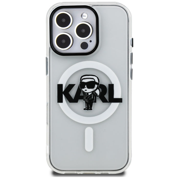 Karl Lagerfeld IML Karl Sketch Logo MagSafe Case for iPhone 16 Pro - Clear