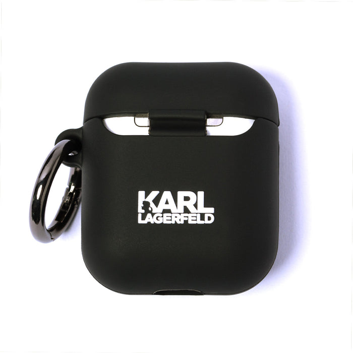 Karl Lagerfeld Silicone Ikonik Case for AirPods 1/2 - Black