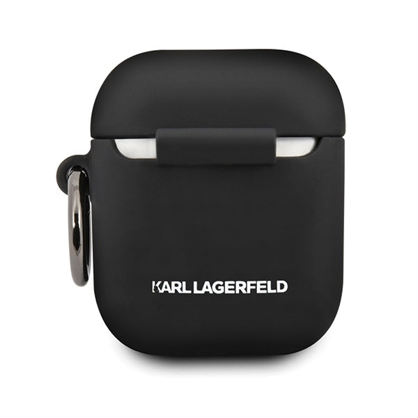 Karl Lagerfeld Silicone Ikonik Case for AirPods 1/2 - Black