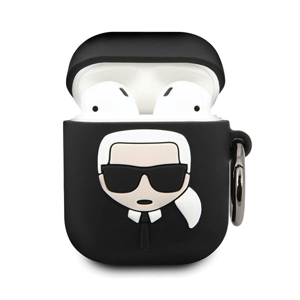 Karl Lagerfeld Silicone Ikonik Case for AirPods 1/2 - Black
