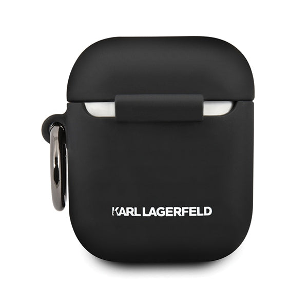 Karl Lagerfeld Silicone Ikonik Case for AirPods 1/2 - Black