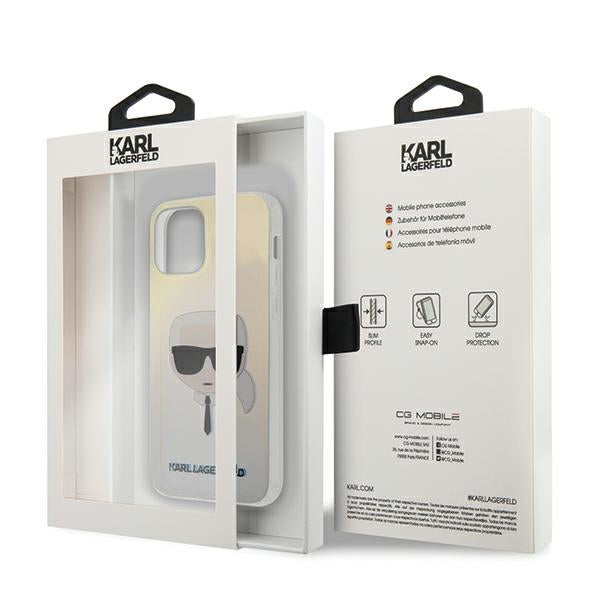 Karl Lagerfeld Iridescent Karl's Head Case for iPhone 12 mini - Multicolor