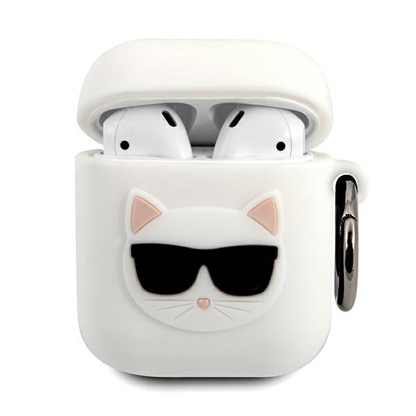 Karl Lagerfeld Silicone Choupette Case for AirPods 1/2 Cover - White