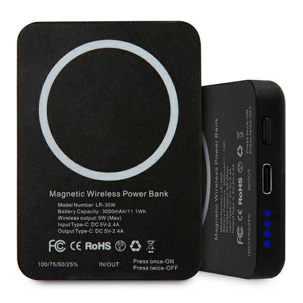 Karl Lagerfeld 3000mAh Inductive Powerbank with MagSafe - Black