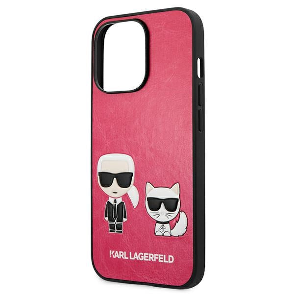 Karl Lagerfeld Ikonik Karl&amp;Choupette Case for iPhone 13 Pro / iPhone 13 - Fuchsia