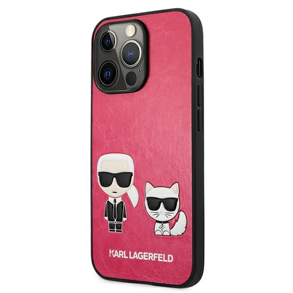 Karl Lagerfeld Ikonik Karl&amp;Choupette Case for iPhone 13 Pro / iPhone 13 - Fuchsia