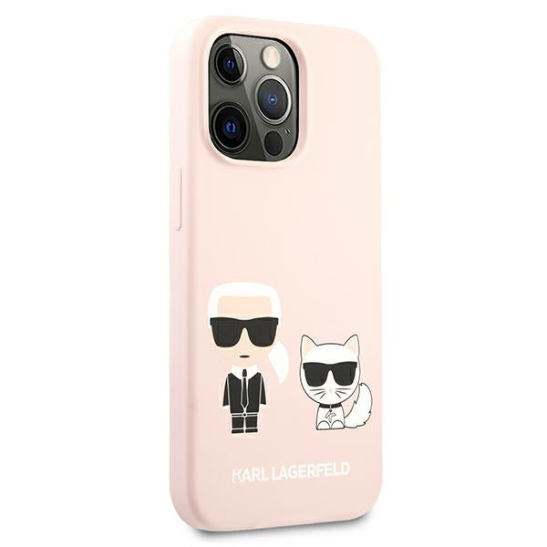 Karl Lagerfeld Silicone Karl&amp;Choupette Case for iPhone 13 Pro / iPhone 13 - Light Pink