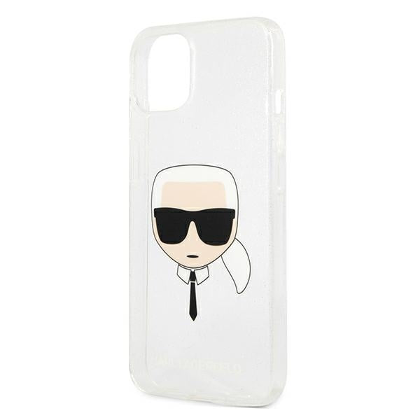 Karl Lagerfeld Glitter Karl&#39;s Head case for iPhone 13 mini - silver