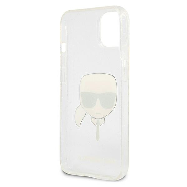 Karl Lagerfeld Glitter Karl&#39;s Head case for iPhone 13 mini - silver