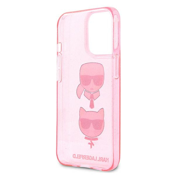 Karl Lagerfeld KLHCP13LKCTUGLP iPhone 13 Pro / 13 6,1" różowy/pink hardcase Glitter Karl's & Choupette
