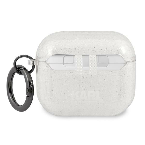 Karl Lagerfeld Glitter Karl&#39;s Head case for AirPods 3 - silver