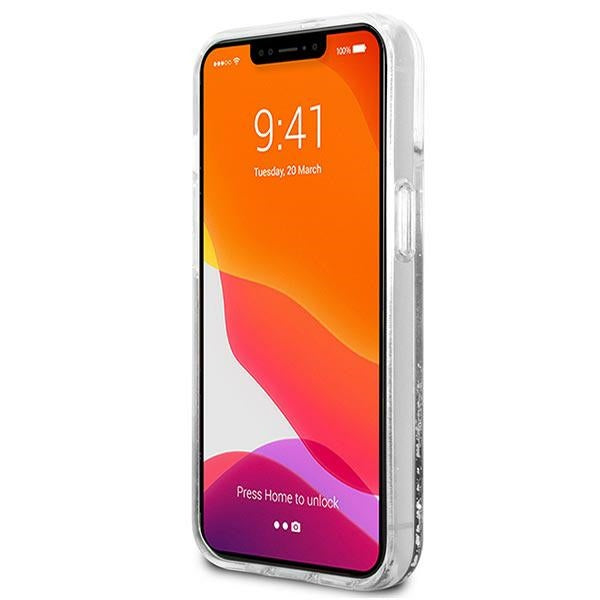 Karl Lagerfeld Liquid Glitter Karl&amp;Choupette Head case for iPhone 13 mini - silver