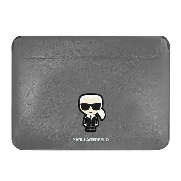 Karl Lagerfeld Saffiano Ikonik Karl case for a 16" laptop - silver