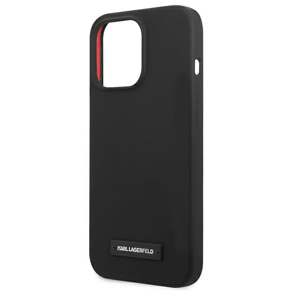 Karl Lagerfeld Silicone Plaque Case for iPhone 13 Pro / iPhone 13 - Black