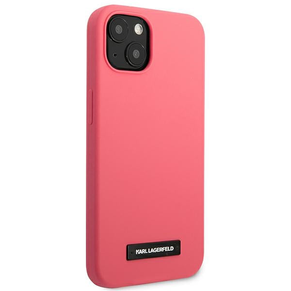 Karl Lagerfeld Silicone Plaque iPhone 13 Case - Fuchsia