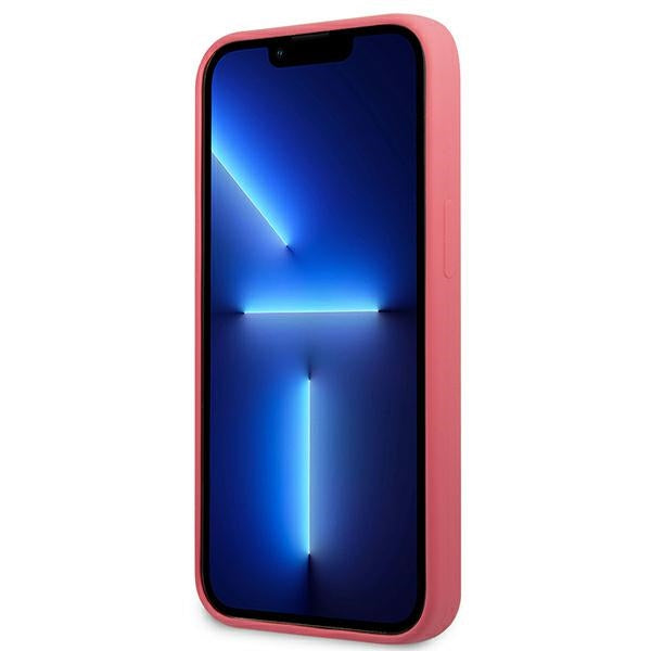 Karl Lagerfeld Silicone Plaque Case for iPhone 13 mini - Fuchsia