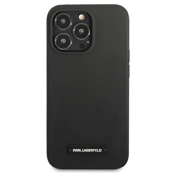 Karl Lagerfeld Silicone Plaque Case for iPhone 13 Pro Max - Black